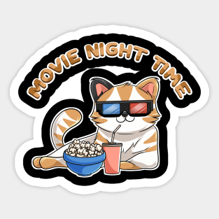 Movie Night Time Sticker